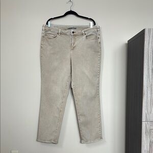 Women's Light Beige Straight Leg Jeans Lands End 20W